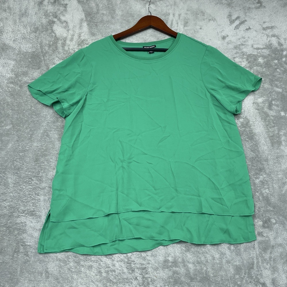 Hilary Radley Women's XL Blouse Green e0099